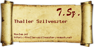 Thaller Szilveszter névjegykártya