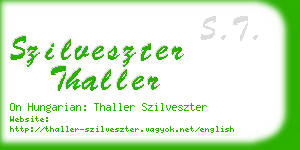 szilveszter thaller business card